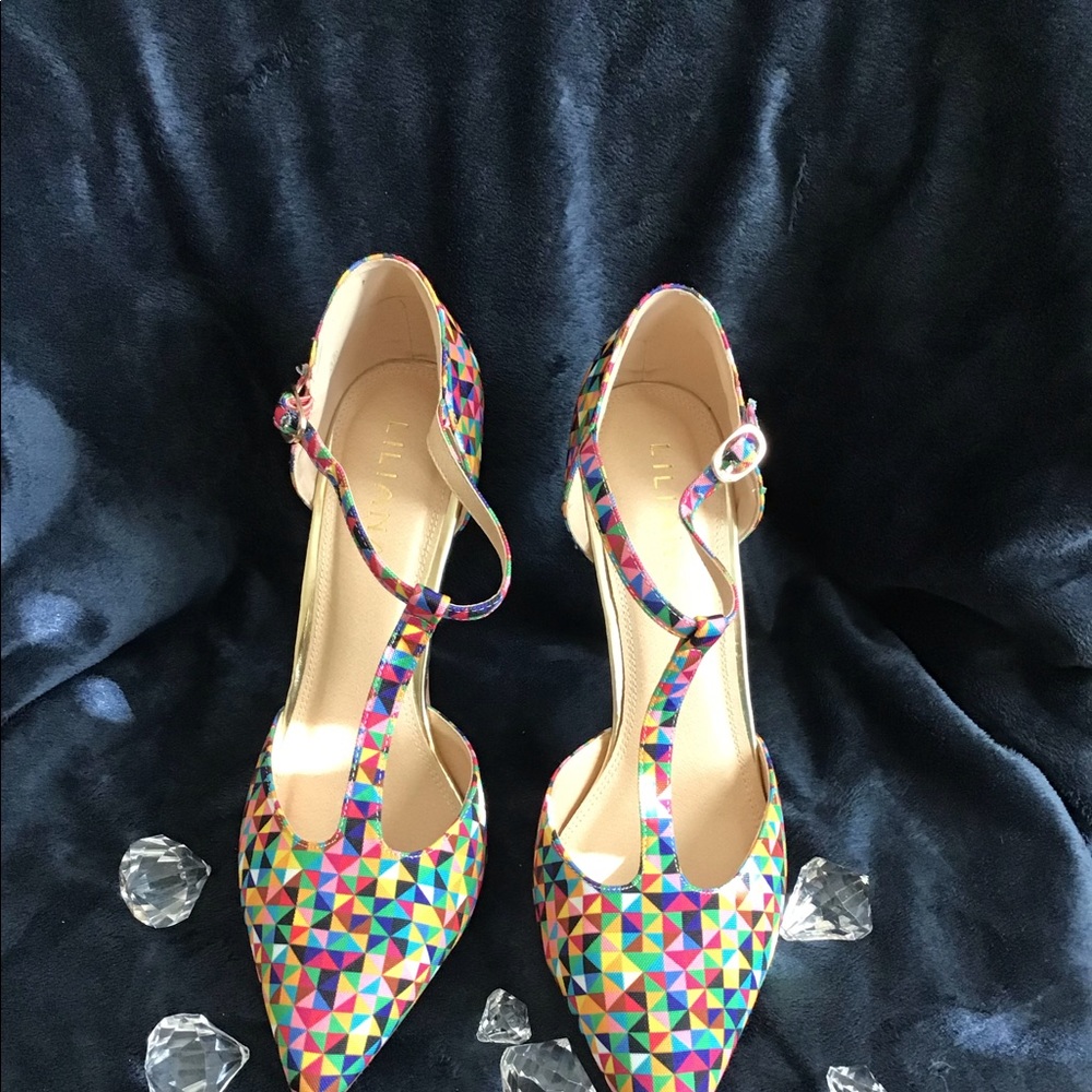 Liliana Multi Color Checkered Heel